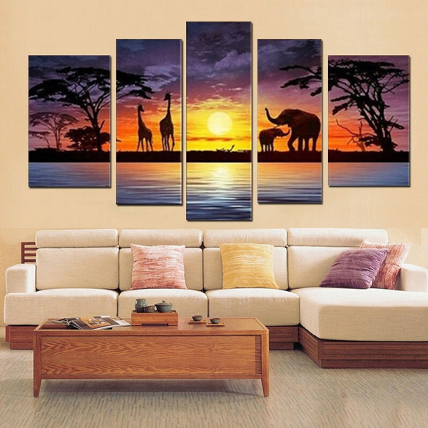 100Handpainted art oil wall art home decoration abstract Landscape oil painting 5pcs/set Wish
