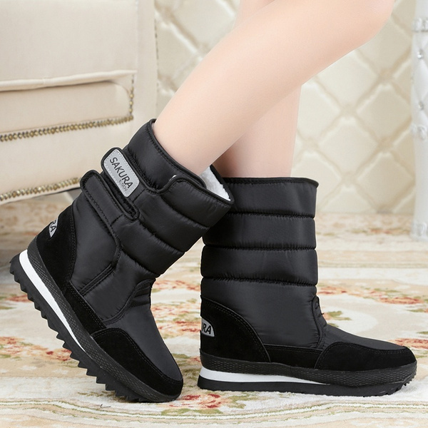 Women Winter Boots Waterproof Slip-resistant Thermal Flat Heel Snow Boots  Women Fashion Shoes