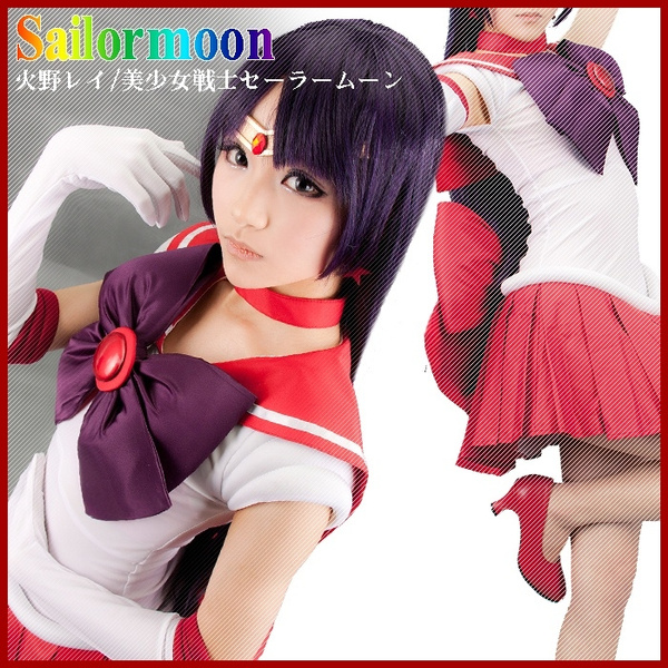 Japan Anime Sailor Moon Sailor Mars Hino Rei Mars Cosplay Costume Skirt  Deluxe Full Set Any Size Exclude the BOOTS and Wig