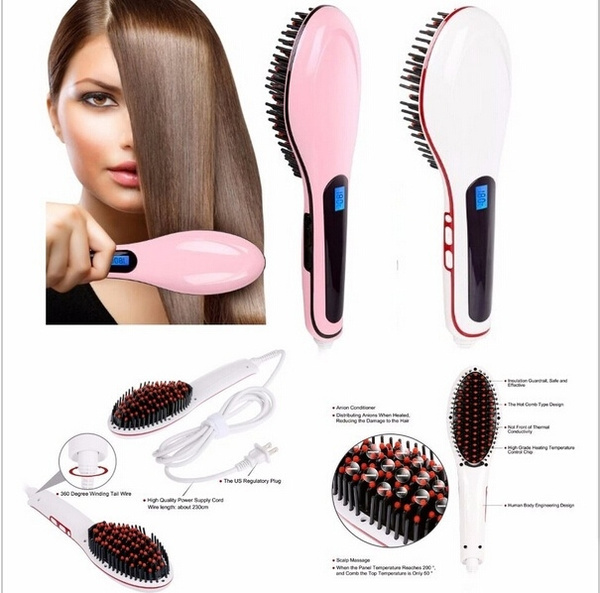 BEAUTIFUL STAR NASV 100 Handheld Innovative Hair Straightener Comb with LCD Temperature Display