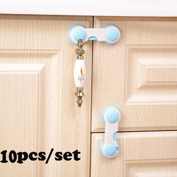10pcs/set Drawer Cupboard Door Drawer Fridge Children Baby Safety Lock Door  Drawers Lock Baby Security Locks
