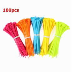 100PCS 10cm Plastic Mixed Color Cable Ties Strap Zip Tie Cable Wire Tidy