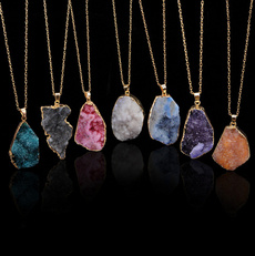 HOT Natural Crystal Quartz Healing Point Chakra Bead Gemstone Necklace Pendant  WIWU