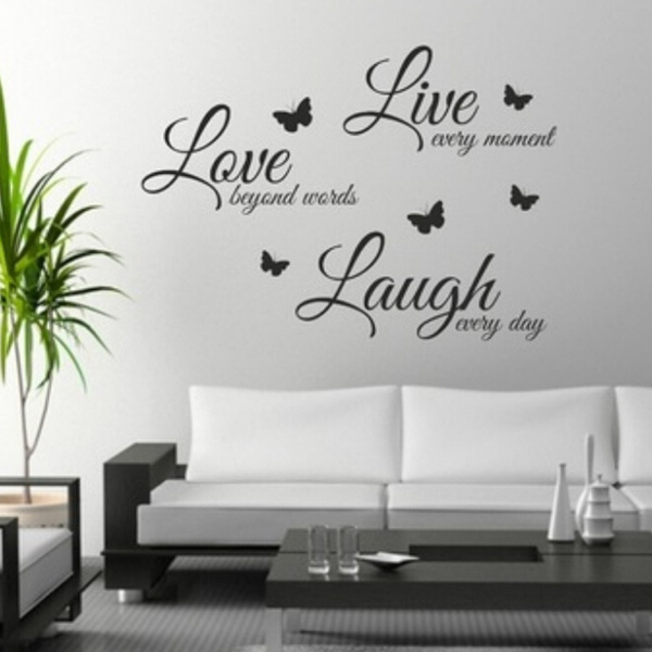 HOME LOVE LAUGHTER Wall Art Vinyl Decal Home Decor 
