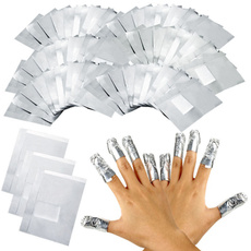 100x Foil Nail Art Soak Off Acrylic Gel Polish Nail Wraps Remover Clean Aluminum