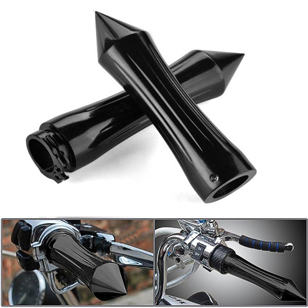 Black Anodized Aluminum Billet Spike 1inch Hand Grip Motorcycle ...