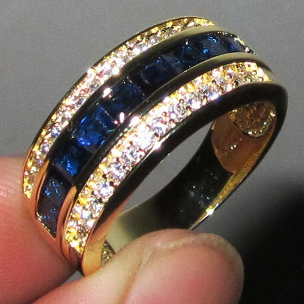 Blues, yellow gold, Jewelry, Blue Sapphire
