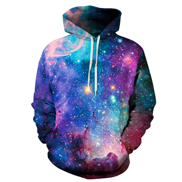 Harajuku 3D Colorful Space Galaxy Printed Hooded Sweatshirts High ...