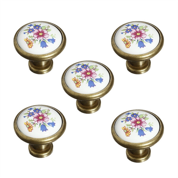 5pcs Round Follow Pattern Ceramic Hand Painted Door Knobs Drawer Pulls Window Kitchen Bathroom Cabinet Handles Wish 5pcs Round Follow Pattern Ceramic Hand, Hand Painted Round Cabinet Knobs