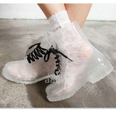 transparent rubber boots