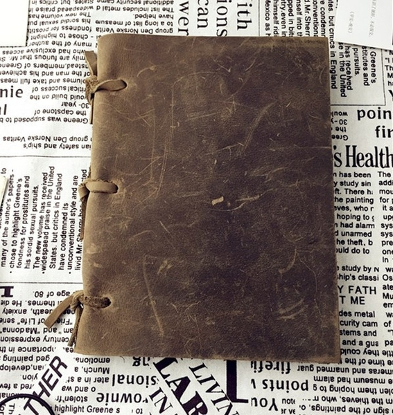 Handmade first layer of cowhide vintage 3 looseleaf notebook genuine leather diary oil for palm