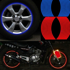 16 Strips Bike Motorcycle Car Wheel Reflective Decal Rim Stripe Tape Stickers For 18-inch Tires