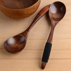 17cm Handmade Wooden Spoon Kitchen Cooking Utensil Tool Coffee Soup Dessert rh4