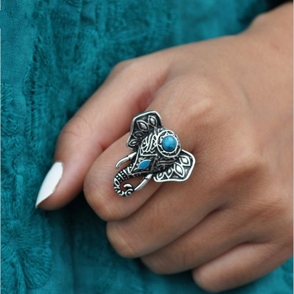 Buy Vintage Rhinestone and Brass Elephant Ring, 1960's Unusual Cocktail Ring  Online in India - Etsy