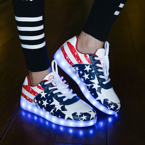Amazon.com | Hot Dingding Fiber Optic LED Shoes for Women Men Light Up  Sneakers for Adult USB Charging Flashing Luminous Trainers Shoes White |  Fashion Sneakers