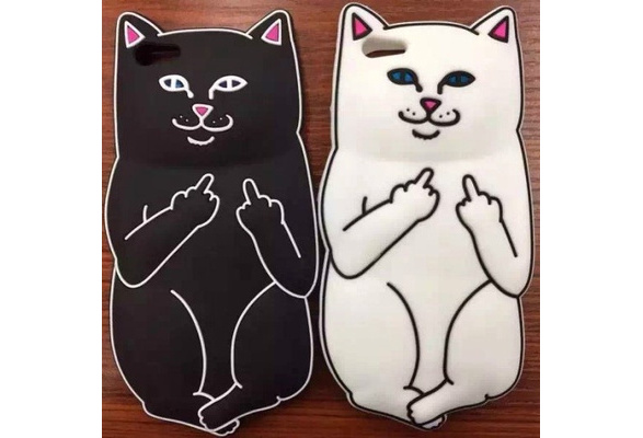 3D Cartoon Ripndip Lord Nermal Pocket Cat Silicone Rubber Case For
