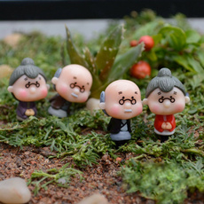 4Pcs Old Granny Fairy Garden Gnome Animals Moss Terrarium Home Desktop Decor Crafts Bonsai Doll House Miniatures DIY