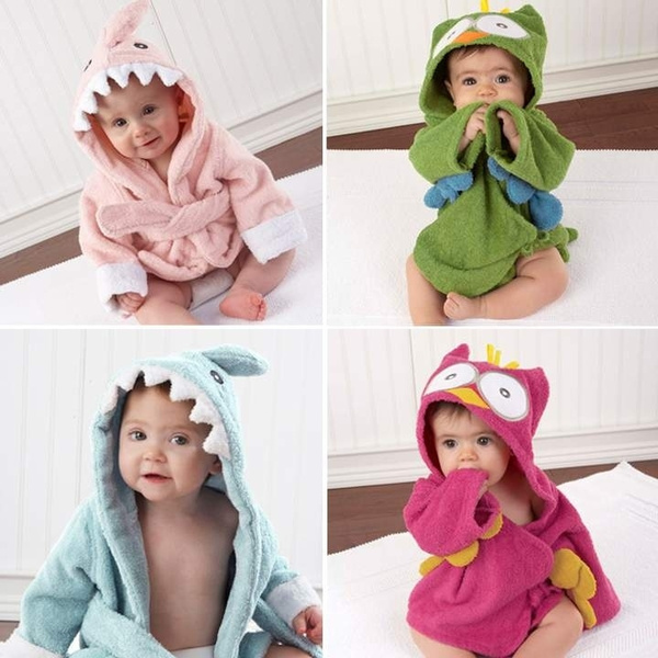 Bebe Enfant Animal Cartoon Bath Robe Towel Peignoir Serviette Sortie De Bain Wish