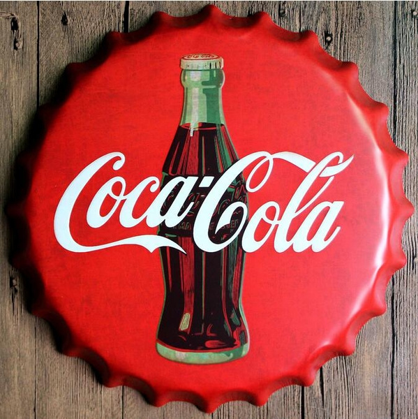Coca Cola TIN SIGN Coke REAL THING ad metal vtg wall decor bottle drink bar 1053 