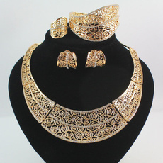 Fashion, gold, dubaigoldjewelryset, 18k gold plated
