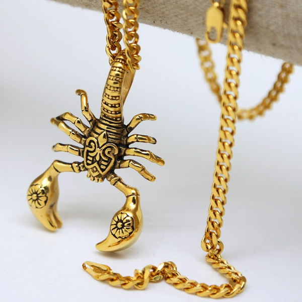 Vintage Scorpion Necklace Pendant High 