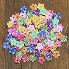 100 Pcs Lovely Wooden Buttons DIY Sewing Scrapbooking Flower Dots Mixed 20 X 2mm