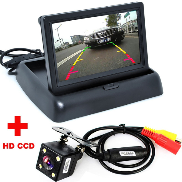 Car Rear View CCD 4 LED Night Vision Camera & 4.3" Foldable LCD Display Monitor Car Rear View CCD 4 LED Night Vision Camera & 4.3" Foldable LCD Display Monitor