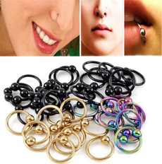 Hot 4Pcs/Lot Captive Bead Ring Ball Hoop Eyebrow Nose Lip Rings Earrings Body Piercing Jewelry