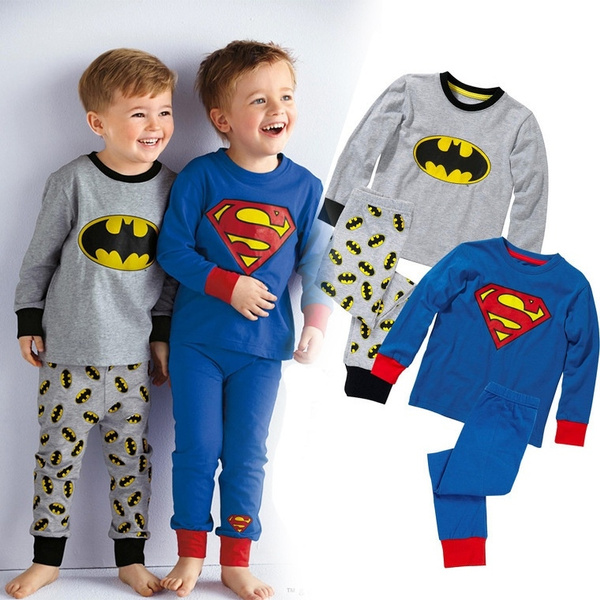 16 Kids Batman Pyjamas Cotton Baby Boy Clothing Set Superman Batman Pyjamas Bebe Long Sleeve Pyjamas Costume Baby Boy Clothes Wish