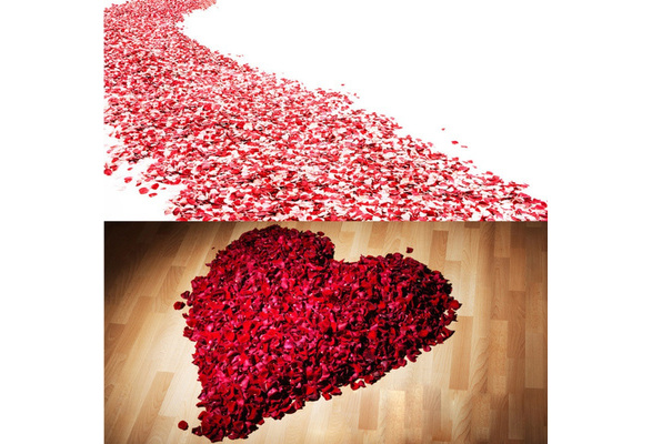 500PCS Lifelike Artificial Silk Red Rose Petals Decorations for