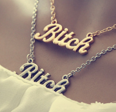 European Letter Best Bitch Chunky Chain Choker Necklace Punk Gothic Pendant Jewelry Gift Gold/Silver WIJI
