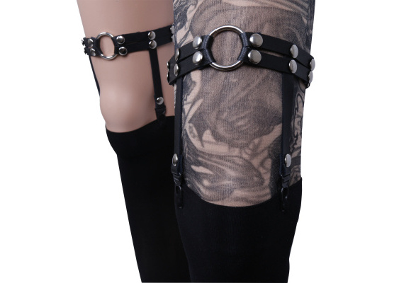 HARNESS Garter belts Fashion Harajuku O-ring for Women Sexy Rock Punk  leather Garters plus size Double line dress garters Leg ring harness Garters  Belts | Wish