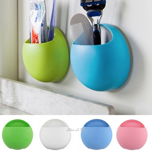 Colorful Toothbrush Holder Hanger Suction Cup Hooks Bathroom Accessories 