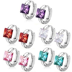 Cubic Zirconia, Sterling, Square, Jewelry