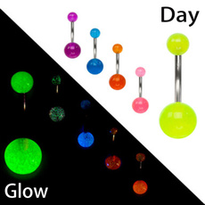 10pcs Glow In The Dark Belly Navel Button Rings,Random Colors