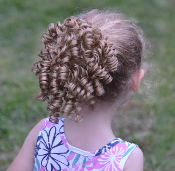 Curly Dancer s Wiglet Ringlets Bun Drawstring Comb Dancers Hair