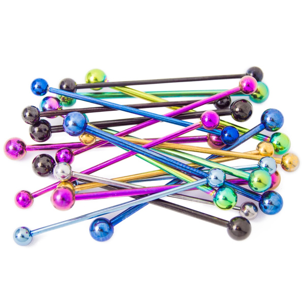 Industrial Piercing Barbell 16Pack 14 Gauge Anodized Titanium