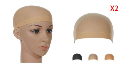 Hot Practical 2pcs Unisex Elastic Wig caps less hair net Wig Liner Cap Snood Nylon Stretch Mesh wig cap Hairnets