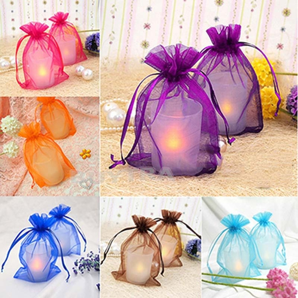 100 pieces Sheer Organza Wedding Party Favor Decoration Gift Candy ...