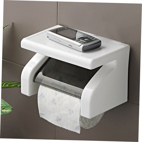 Wall mounted Bathroom Roll Paper Holder Waterproof Plastic Toilet