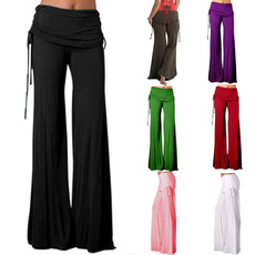 New Womens Yoga Cotton  Wide-Leg Sportwear Casual Loose Long Pants Sex Trousers 12 Colors Size S - 4XL