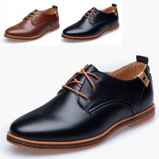 Casual Leather Men Business Shoes (US Size 6-13, Brown, Black)
