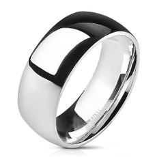 Cubic Zirconia, Steel, polished, wedding ring