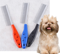 Pet Trimmer Hair Grooming Comb Flea Shedding Brush Puppy Dog Stainless Pin Brush Comb Rake Hair Shedding Flea (Color Random) WIJI