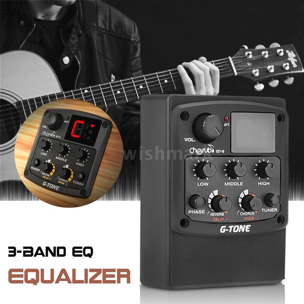 Cherub G-Tone GT-6 Acoustic Guitar Preamp Piezo Pickup 3-Band EQ Equalizer Tuner