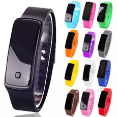 Womens Men Silicone Band Digital LED Bracelet Wristwatch Sports Running Watches
