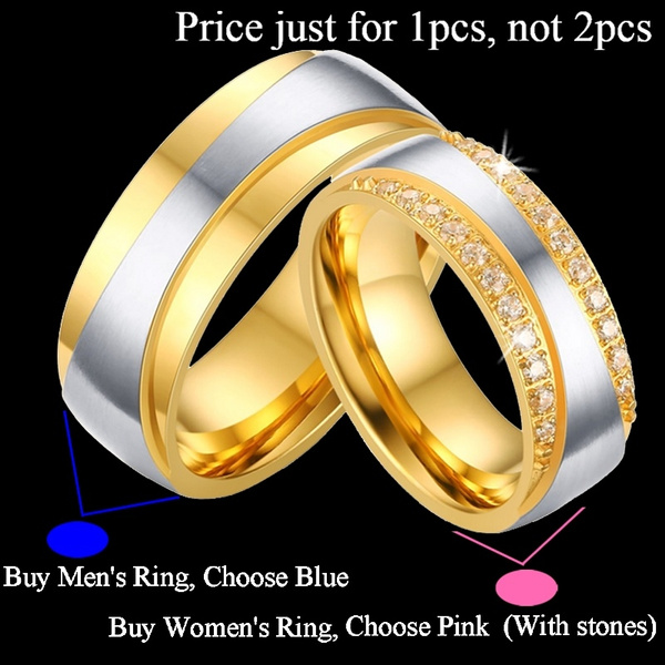 Dubai Golden Diamond Boda Anillo Pareja Hombres Y Mujeres De Dubai Golden Diamond Boda Anillo Pareja Hombres Y Mujeres De