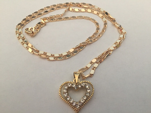 Heart, goldpendant, Jewelry, gold