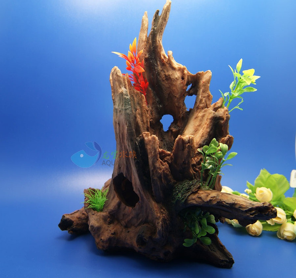 Aquarium Decoration Trunk Hole Driftwood for fish Tank Resin Ornaments  AK588