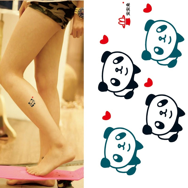 Tiny Tattoos Wave Panda Semi-Permanent Tattoo